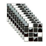 HONEDOSE 10 Sheet Peel and Stick Backsplash Mosaic Backsplash Tile for Kitchen Black and White Self Adhesive Wall Tiles Back Splashes for Kitchen Bathroom Fireplace Laundry Room 8"x8"