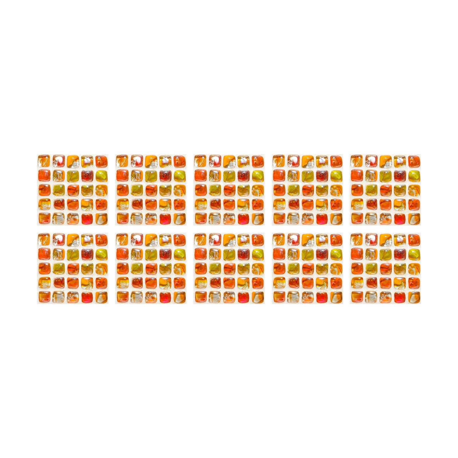 HONEDOSE 10 Sheet Peel and Stick Backsplash Self Adhesive Mosaic Tile Sticker for Kitchen Waterproof Orange Peel and Stick Wall Tiles for Bathroom Fireplace Laundry Room 4"x4"