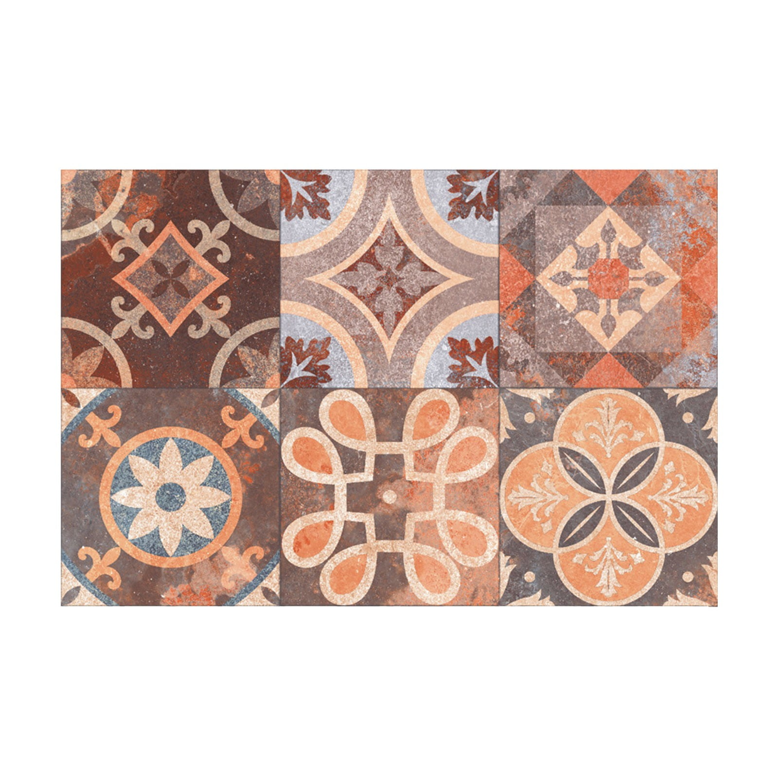HONEDOSE 6 Sheet Peel and Stick Backsplash Self Adhesive Moroccan Wall Tiles Mandala Back Splashes Stick on Tiles for Kitchen Peel and Stick Wall Tiles for Bathroom Camper Shower Furniture 4"x4"