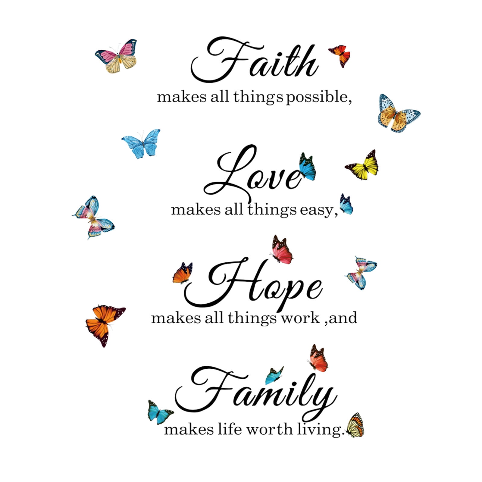 HONEDOSE Deals Kitchen Peel and Stick Combination Decoration MuralsCreative Art Butterflies Wall Sticker Peel and Stick Kitchen Backsplash