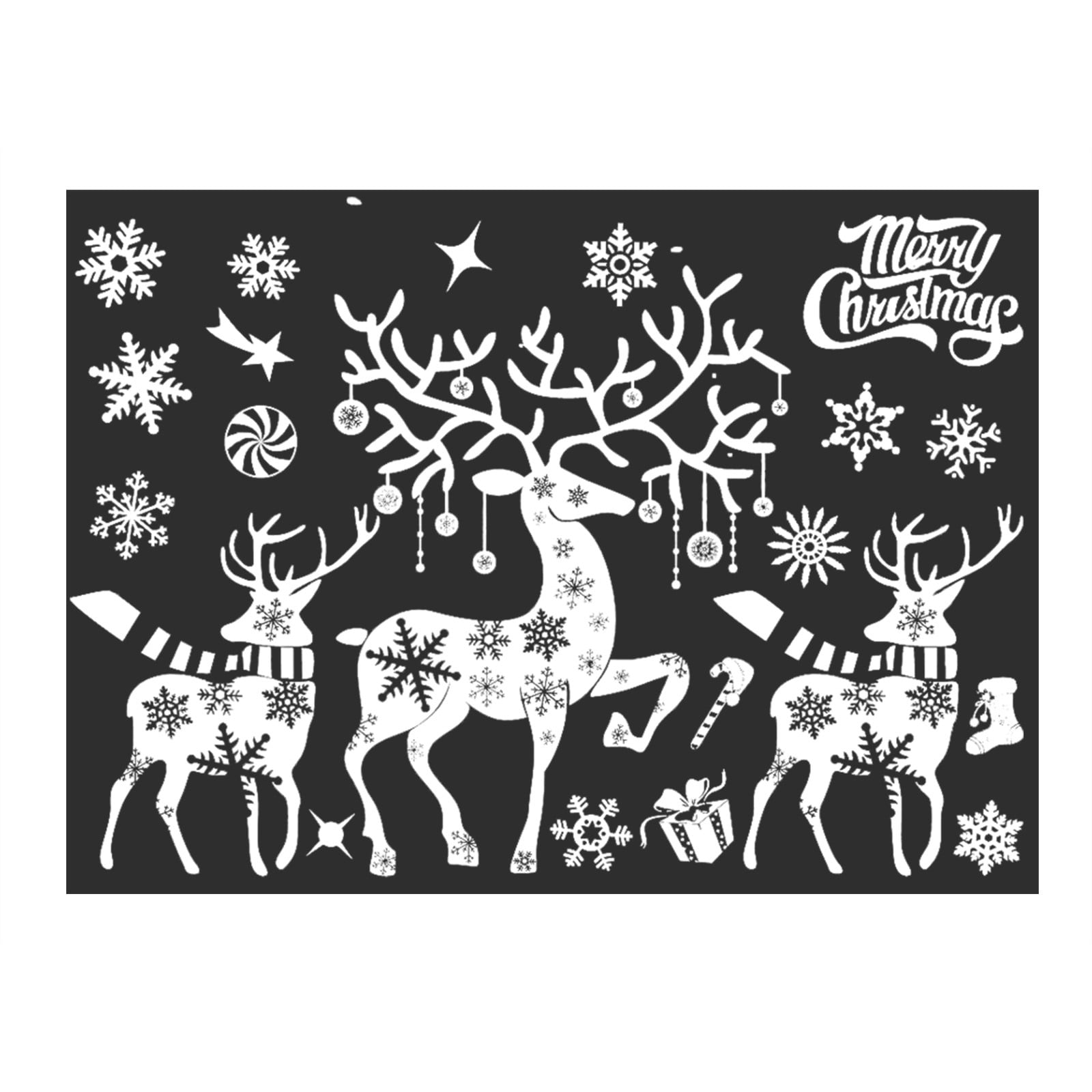 HONEDOSE Deals Peel and Stick Tiles Christmas Decorations Colored Christmas Window Stickers White Snowflake Wall Stickers Window Dressing Traceless Window Stickers Christmas Window Clings Xmas
