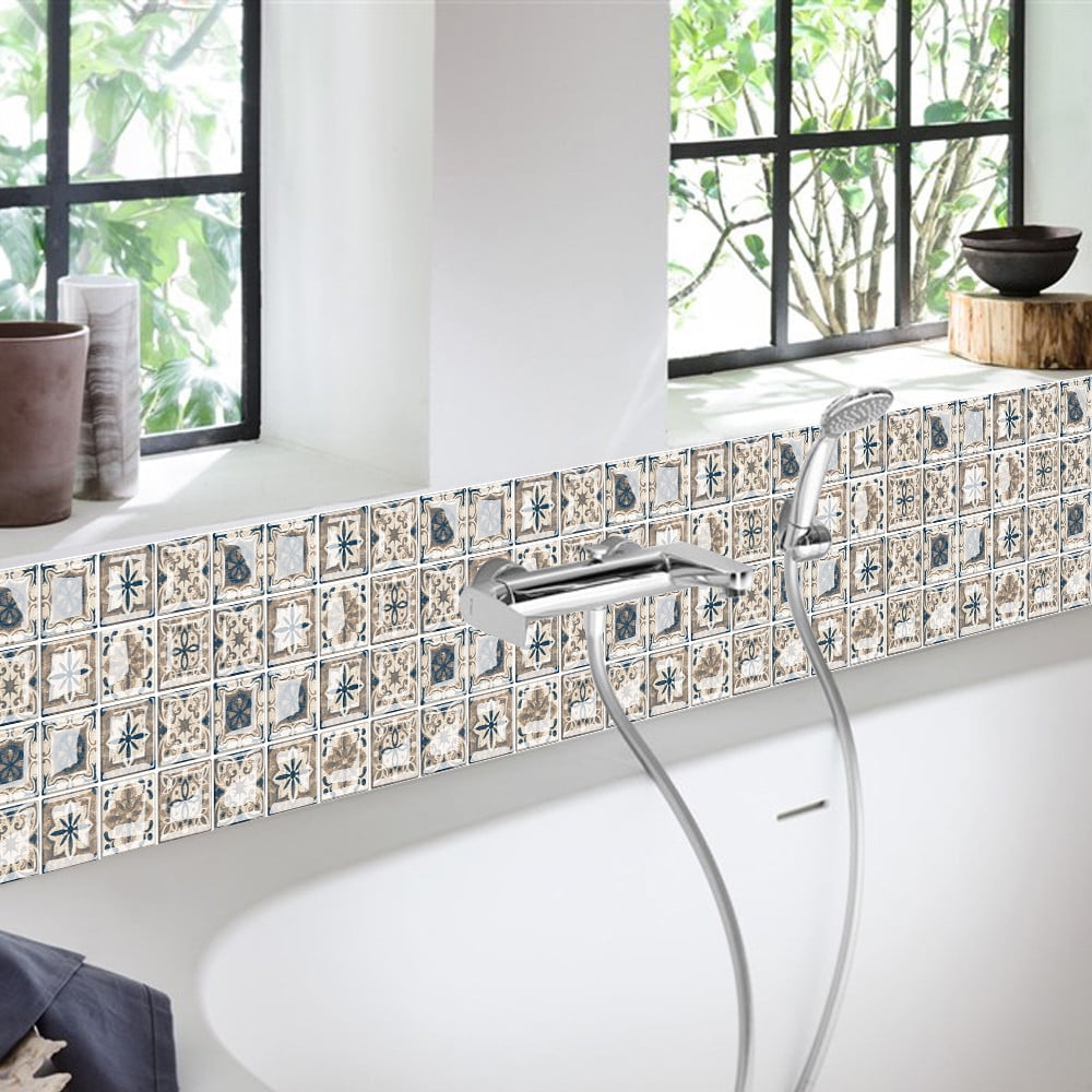 HONEDOSE Deals Peel and Stick Wall Panels 10pc 3D Crystal Tile Stickers DIY Waterproof Self-Adhesive Wall Stickers Kitchen Tile Backsplash Ceramic