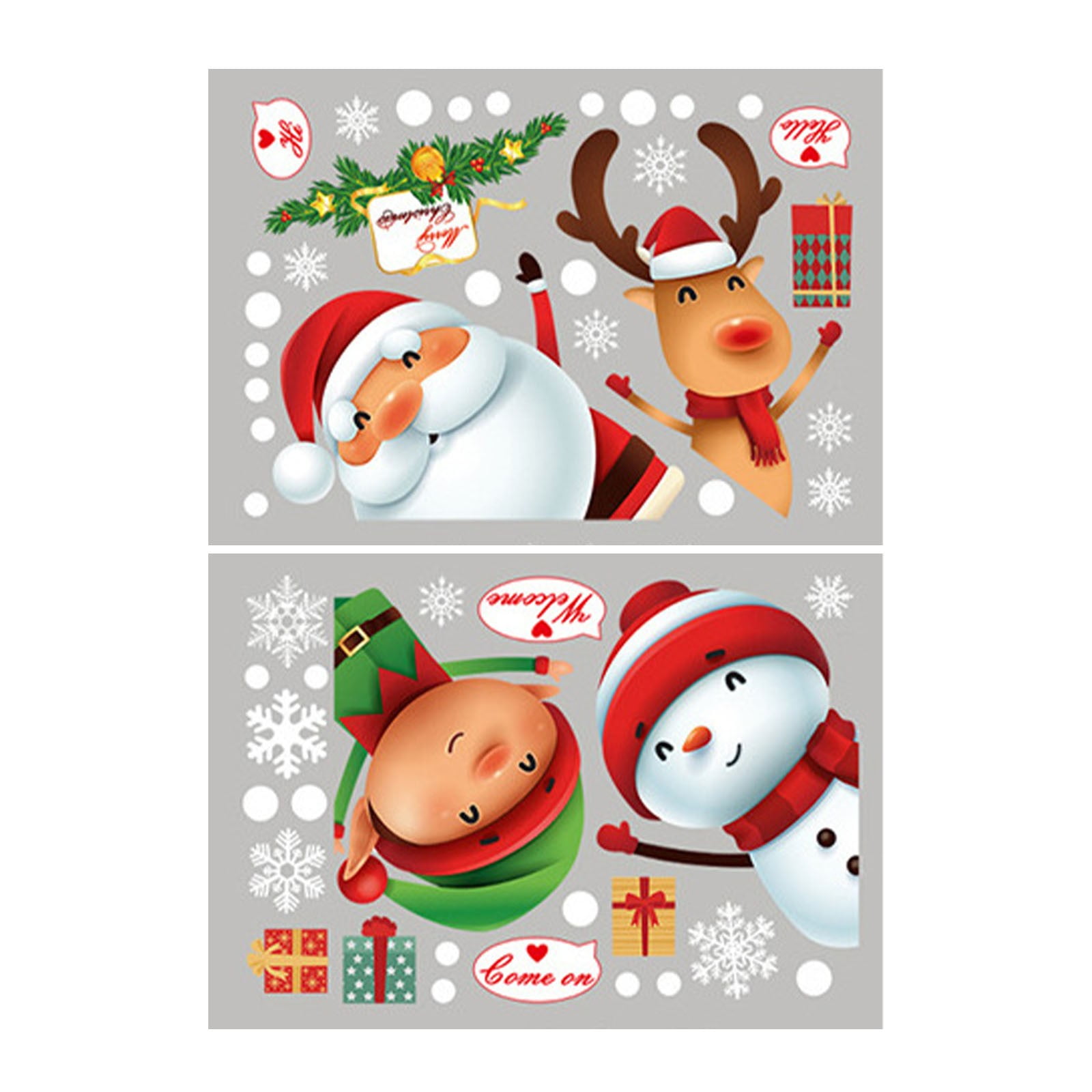 HONEDOSE Deals Wallpaper Bathroom Waterproof CHRISTMAS Stickers Christmas Glass Stickers Window Decoration Snowflake Stickers Window Stickers Double Sided