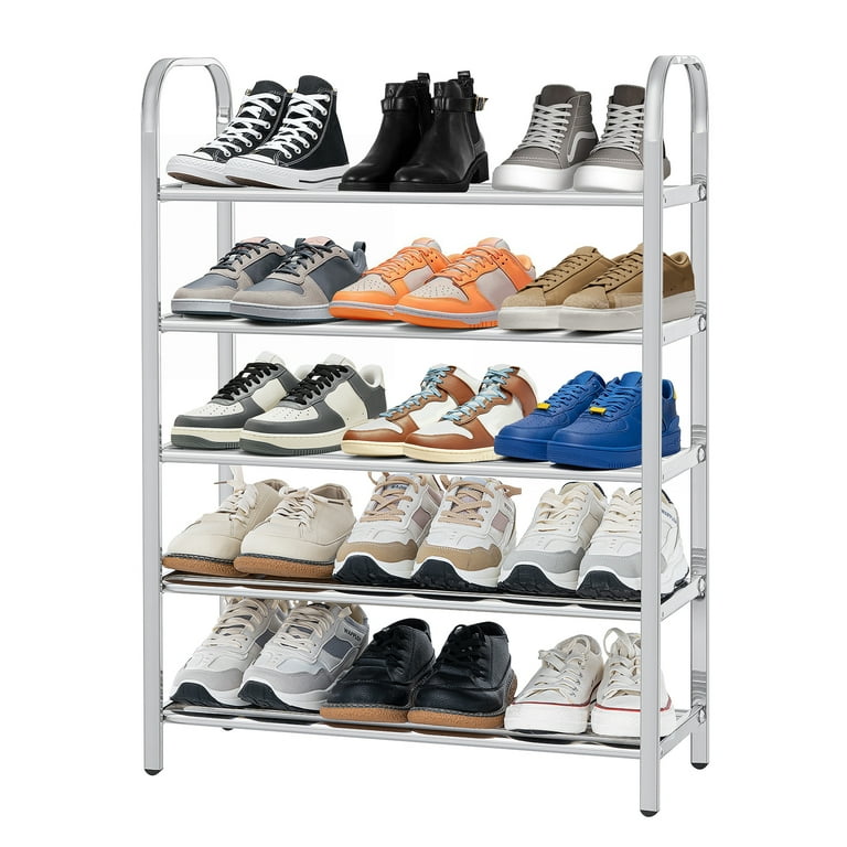 Simple Trending-5 Tier Extra Large Shoe Rack, Rolling Shoe Storage  Organizer and Heavy Duty Casters with Brake for Closet Entryway, Steel  Frame