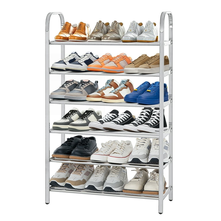 HONEIER 5/6 Tier Shoe Rack, Sturdy Metal Shoe Storage Shelf for 18 Pairs of  Shoes, Entryway, Hallway and Closet Space Saving Storage and Organization 