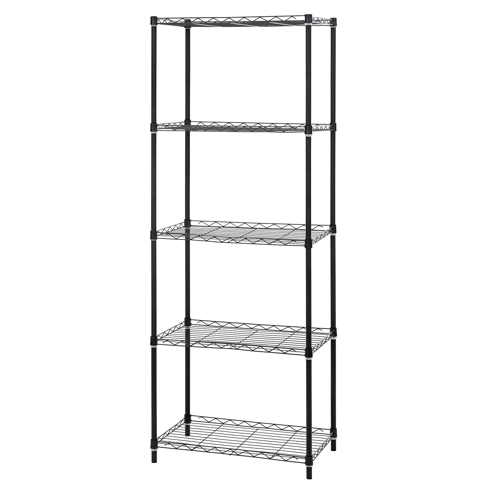 NOVASHION HONEIER 5-Tier Storage Shelving Unit, Heavy Duty Metal Shelf Wire Storage Rack Freestanding Shelves for Pantry Closet Kitchen Laundry Bedroom, 63"x 22"x 14", Black