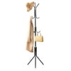 HONEIER 9 Hooks Coat Rack Stand Simple Freestanding Standing Coat and Hat Hanger Organizer Rack, White