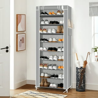 Vebreda 10 Tiers Shoe Rack with Dustproof Cover, Free Standing Shoe Storage  Organizer for Closet, Entryway 