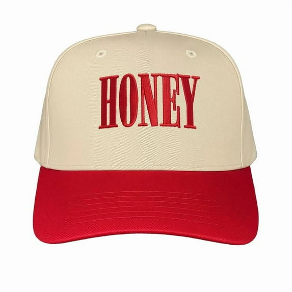 HONEY Embroidered Trucker Hat for Women, Bold Statement Snapback Cap, Adjustable 5 Panel Mesh Design, Trendy Gift for Girlfriend, Bestie or Yourself