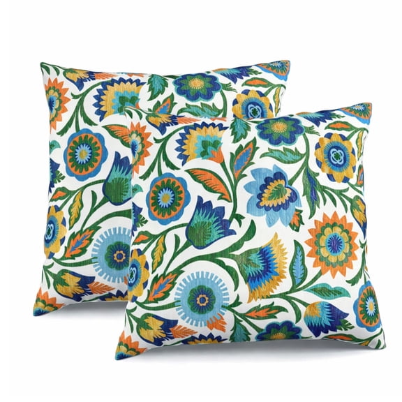 HONEY HOME 2 Pack Outdoor Pillows, Waterproof & Fade-Resistant Patio Cushions for Garden, Porch, Poolside