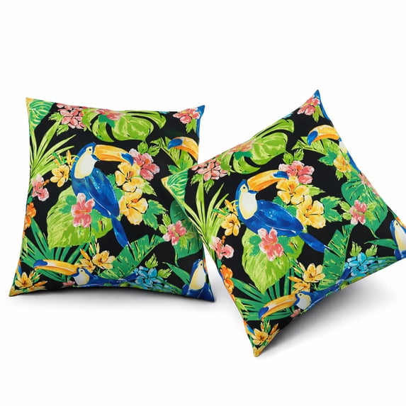 HONEY HOME 2 Pack Outdoor Pillows, Waterproof & Fade-Resistant Patio Cushions for Garden, Porch, Poolside