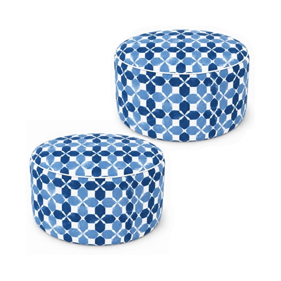 HONEY HOME Outdoor Inflatable Ottoman 21"x21"x9", Fade-Resistant Patio Footrest Stool with Carry Handle, Portable Pouf for Patio, Garden, Camping