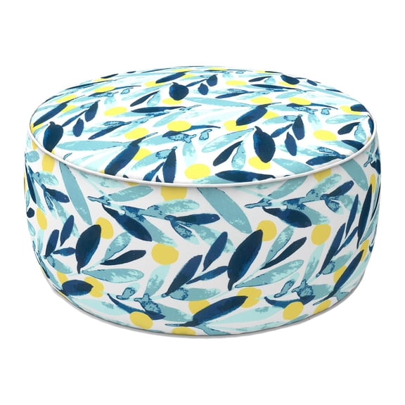 HONEY HOME Outdoor Inflatable Ottoman 21"x21"x9", Fade-Resistant Patio Footrest Stool with Carry Handle, Portable Pouf for Patio, Garden, Camping