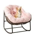 thumbnail image 1 of HONEY HOME Outdoor Papasan Rocking Chair, Oversized Indoor Rocking Chair with Cushion, Rattan Wicker Egg Chairs with Steel Frame, Porch Rocker Chairs Furniture for Garden Lawn Bedroom Living Room, 1 of 7