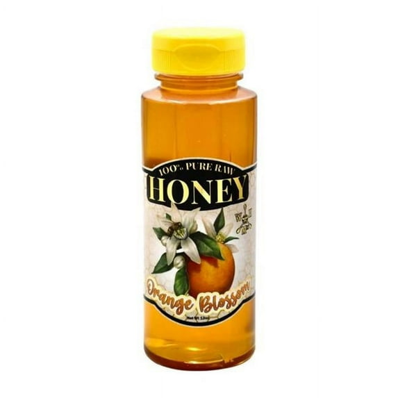World Honey Market Orange Blossom Honey - 100% Pure Raw Florida Orange Blossom Honey (12 oz squeeze bottle)