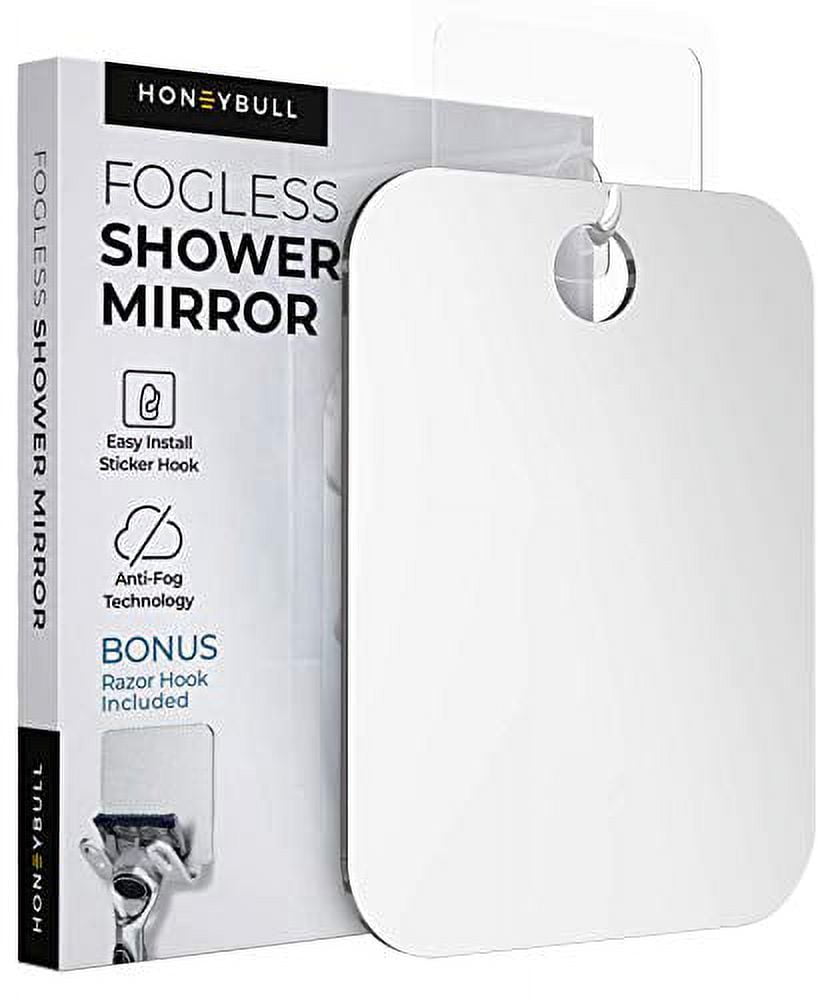 YINEU Shower Mirror for Shaving Bathroom Mirror with Storage Shower Mirror  14.5 W x 12 H Foldable Bathroom Organizer Mirror for Wall Bathroom Decor Locker  Mirror Shower Accessories