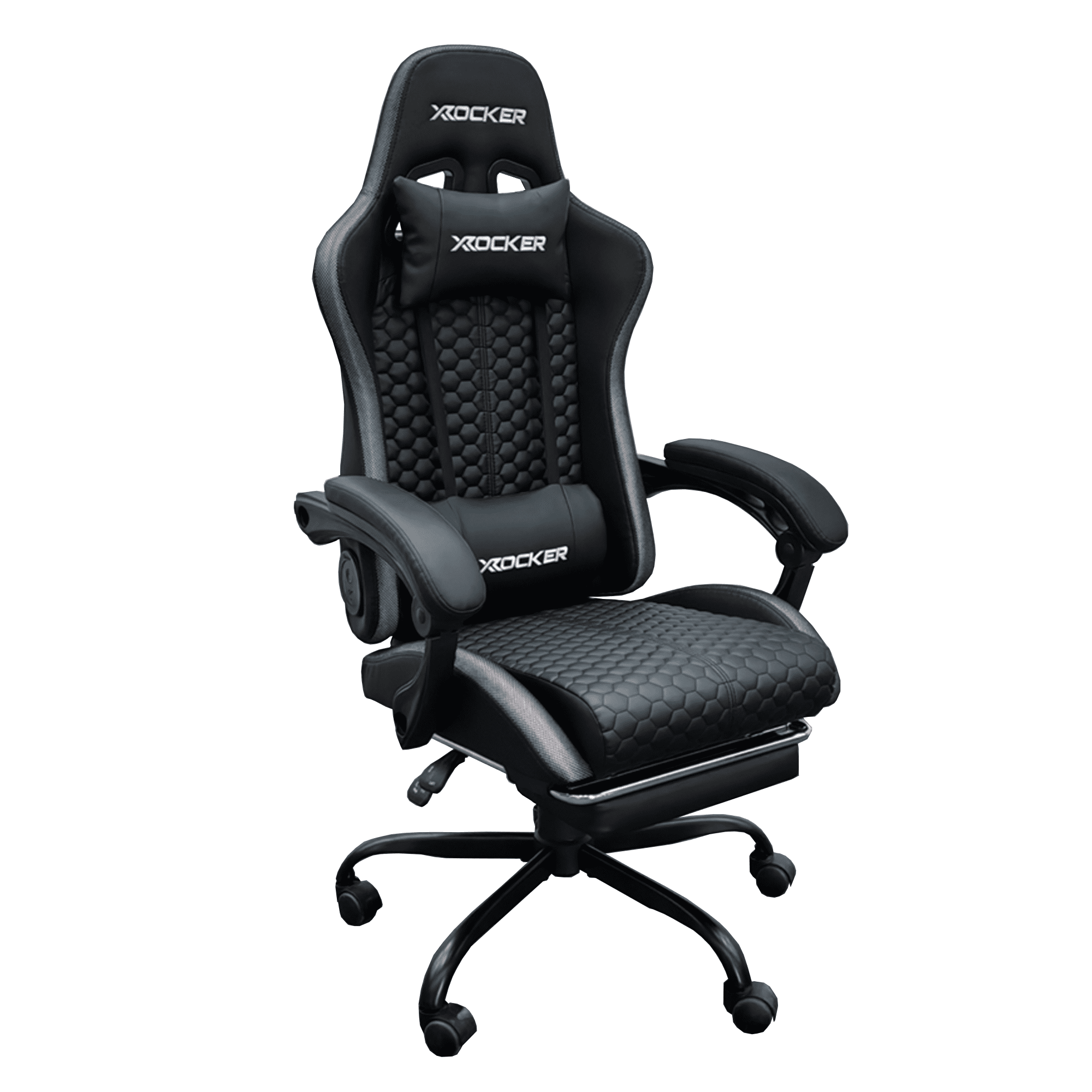 X Rocker Honeycomb Faux Leather PC Gaming Chair, Black