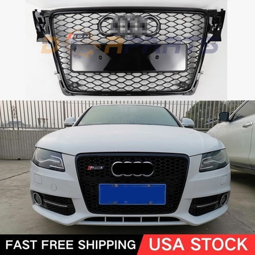 HONEYCOMB SPORT MESH RS4 STYLE HEX GRILLE GRILL BLACK FOR 09-12 AUDI A4/S4 B8 8T