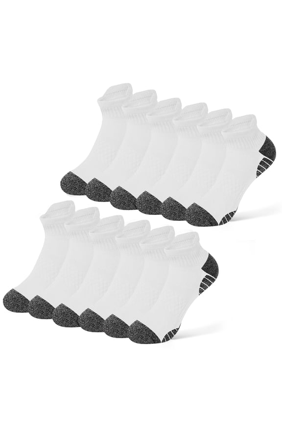 6 Pairs Ankle Socks for Women - Athletic Running Socks Breathable Mesh with Heel Pull Tab for Easy on