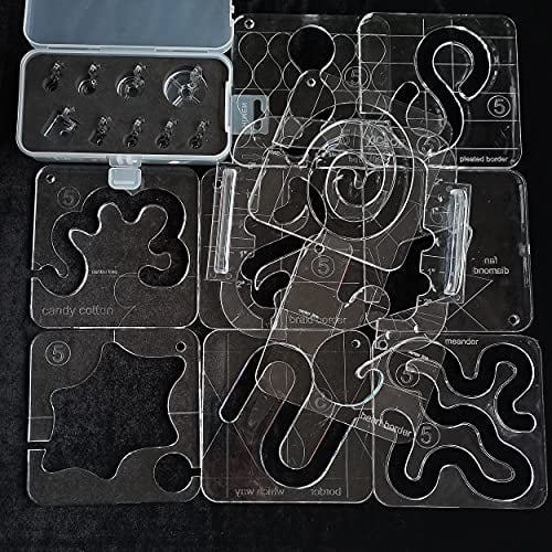 HONEYSEW Free Motion Quilting Templates Series 5 with Quilting Frame+