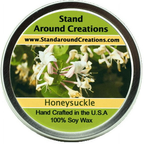 HONEYSUCKLE TIN 8-OZ. ALL NATURAL SOY CANDLE