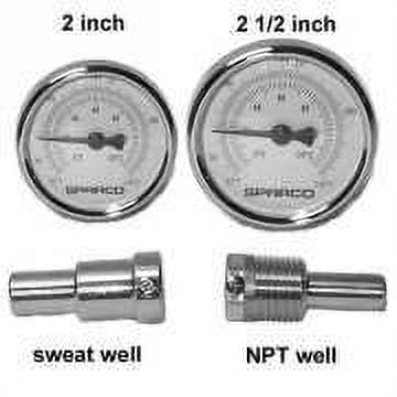 HONEYWELL GS250 - 1/2 Inch Sweat Connection Thermometers With 2 1/2 Inch Dial Size