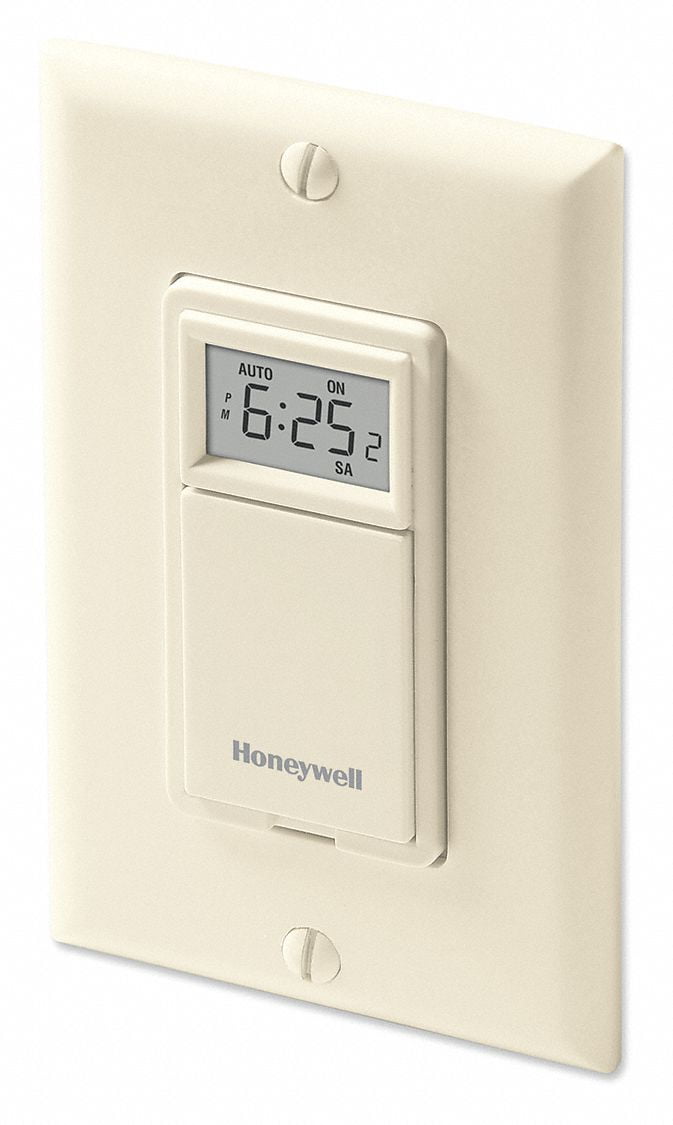 HONEYWELL Light Switch, 7 Day, Programmable, OffWhite