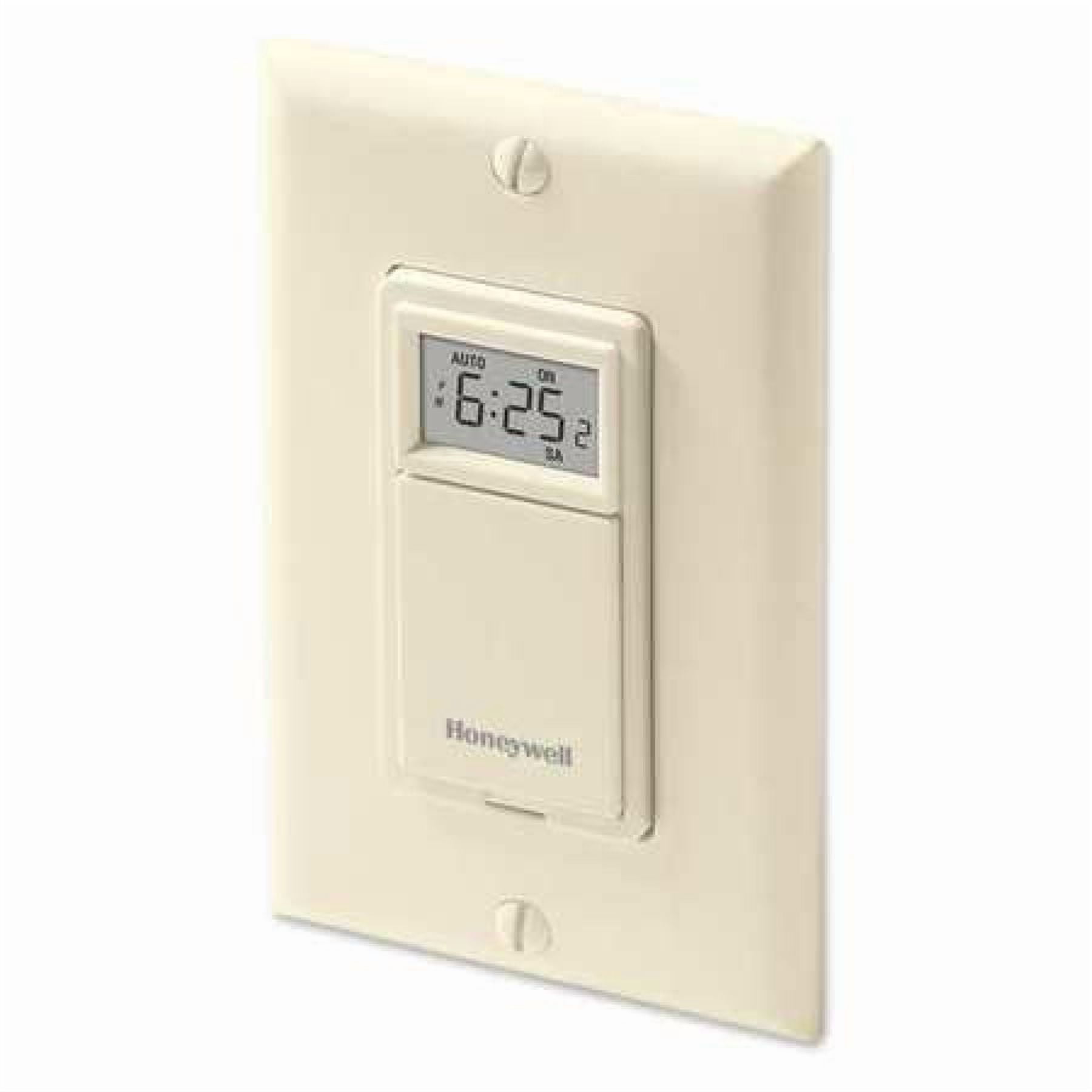 HONEYWELL Light Switch, 7 Day, Programmable, Off-White