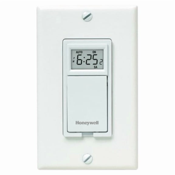 HONEYWELL Light Switch, 7 Day, Programmable, White