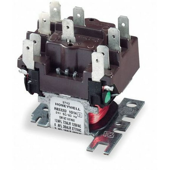 (Price/Each)Honeywell R8222D1014 DPDT Relay, 24v Ac Coil, Double QC Coil