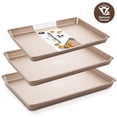 thumbnail image 1 of HONGBAKE Cookie Sheets Nonstick Sets, Baking Pan, Cookie Sheets for Baking with Diamond Texture Pattern, Heavy Duty carbon Steel Baking Sheet Pans for Oven - Diamond Gold, 1 of 8