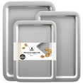 thumbnail image 1 of HONGBAKE Baking Sheet Pan, Cookie Sheet Pans for Baking, Cookie Sheets Nonstick Sets, Baking Trays for Oven, Baking Sheets for Oven with Wider Grips, Dishwasher Safe (3 Pack), Sliver, 1 of 7