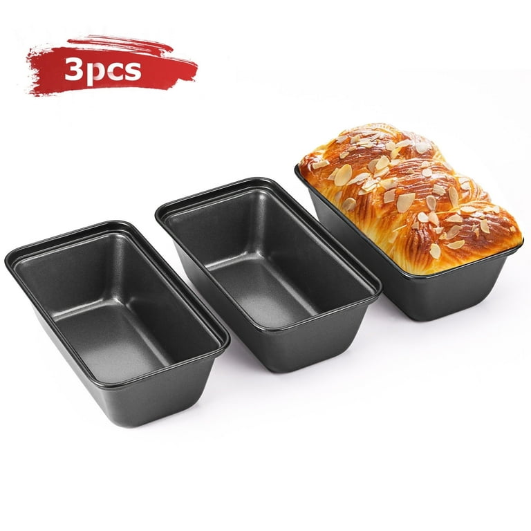 HONGBAKE Carbon Steel Mini Loaf Pan Set, Dark Grey, Count, Oven