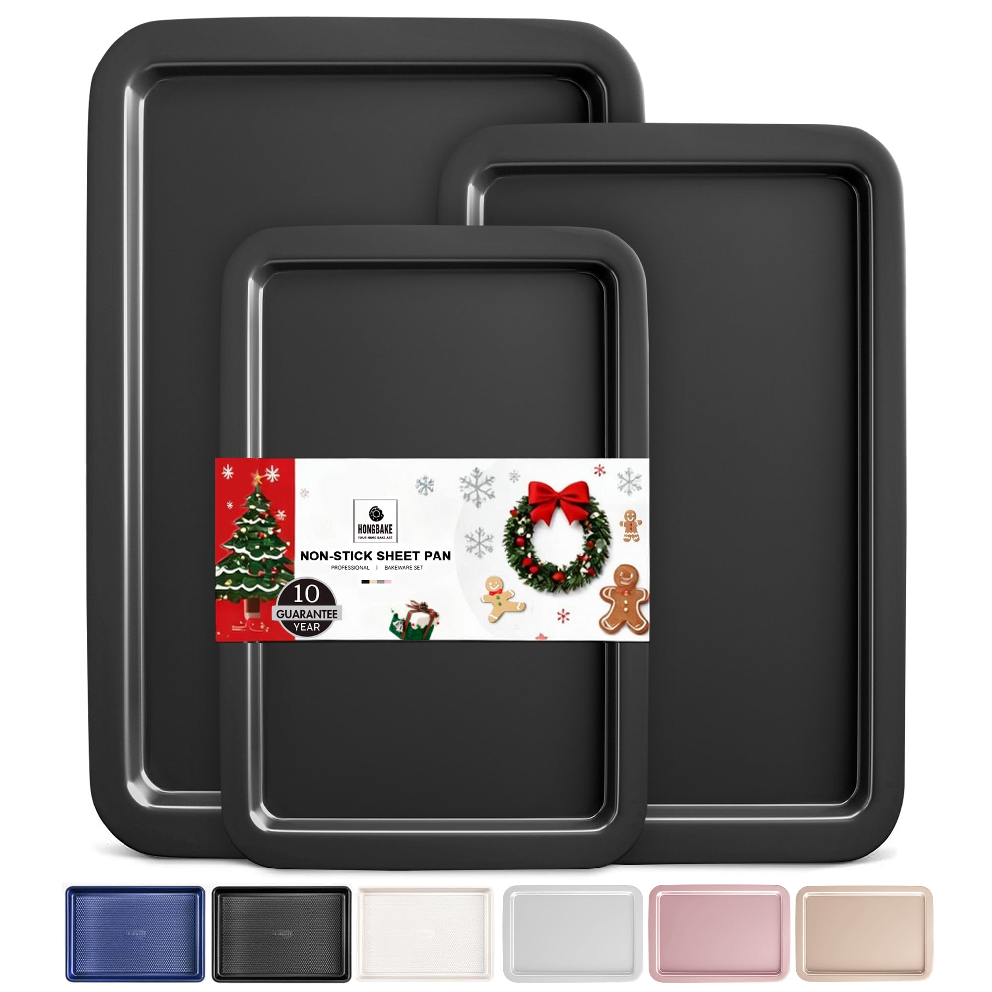 Walmart discounts of Walmart Black Friday Deals 2025 HONGBAKE Nonstick Baking Sheet Pan Set, 3 Pack for Oven Cooking, Dark Grey