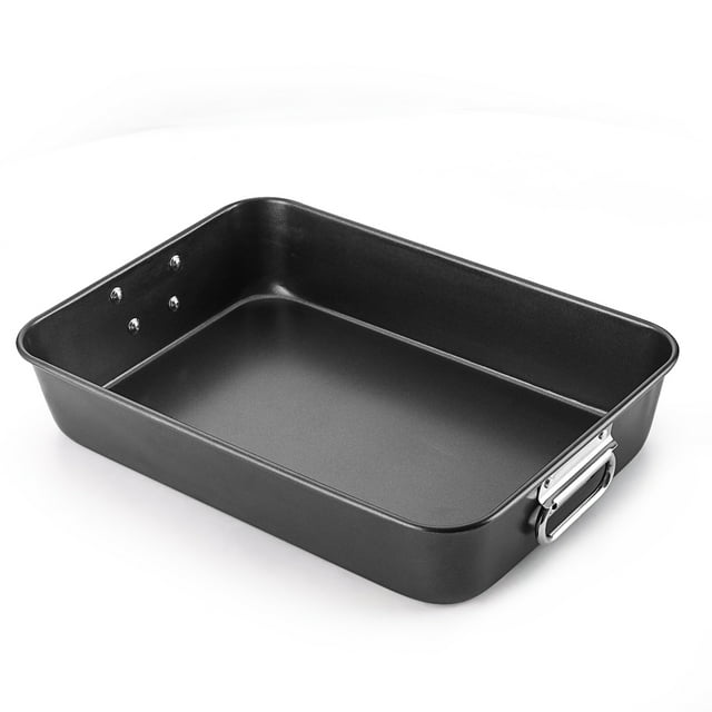 HONGBAKE Nonstick Lasagna Pan 3 Inch Deep 9x13 Baking Pan with Stainless Steel Handles for