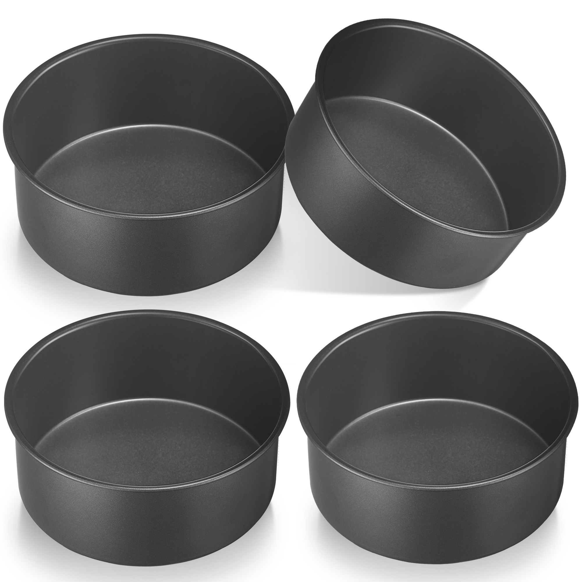 Springcorner Set of 4 Pcs (6"/6"/8"/8") Silicone Round Cake Pan, Non