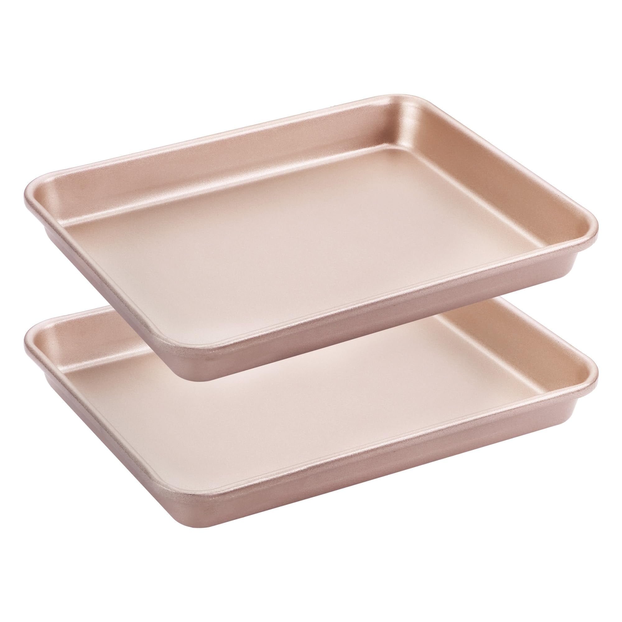 HONGBAKE Toaster Oven Pan Nonstick Set of 2, Premium 1/8 Sheet Pan for ...