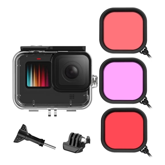 HONGDAK 196ft/60m Waterproof Housing Case for Gopro Hero 13/12/11/10/9 , Protective Underwater Dive Housing Shell with Bracket Accessories for Gopro Hero Camera