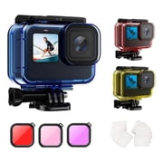 HONGDAK 196ft/60m Waterproof Housing Case for Gopro Hero 13/12/11/10/9 , Protective Underwater Dive Housing Shell with Bracket Accessories for Gopro Hero Camera
