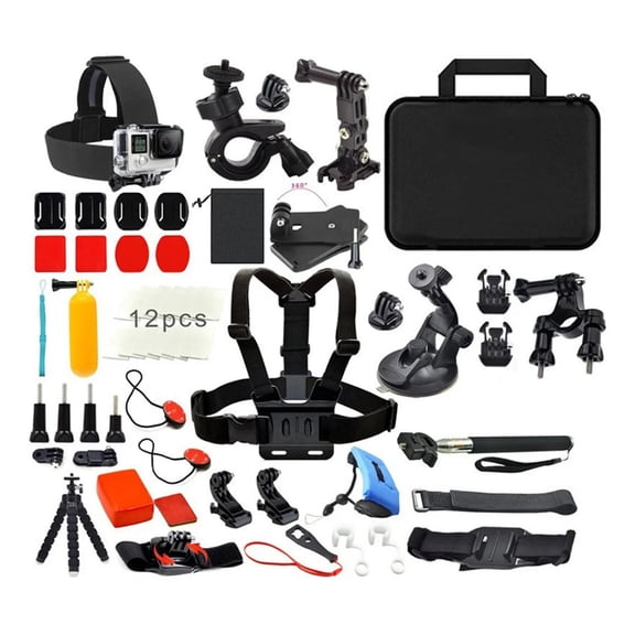 HONGDAK 50 in1 Action Camera Accessories Kit for Gopro Hero 13/12/11/10/9/8/7/6, Gopro Max, Gopro Fusion, Insta360, Dji Osmo Action,Head Strap Mount + Chest Mount Harness