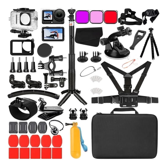 HONGDAK Accessories Bundle for DJI Osmo Action 6 Waterproof Case Diving Housing Silicone Case Glass Screen Protector Film Whole Kit ( for DJI Osmo Action 6)
