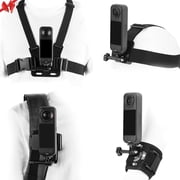 HONGDAK Chest Mount Action Camera Accessories Kit for Insta 360 x6/x5/x4, Head Strap +Harness Backpack +Clip Holder Wrist Strap+360 Rotating Adapter