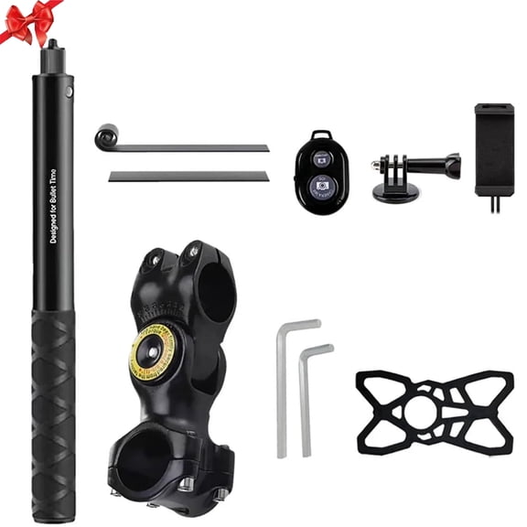 HONGDAK Motorcycle Bicycle Selfie Stick Action Camera Accessories Kit, Third Person Perspective Handlebar Mount Camera Bracket for Ride Tracking Shooting for Gopro Hero 12/11/10/9/8 Insta360 X5/X4