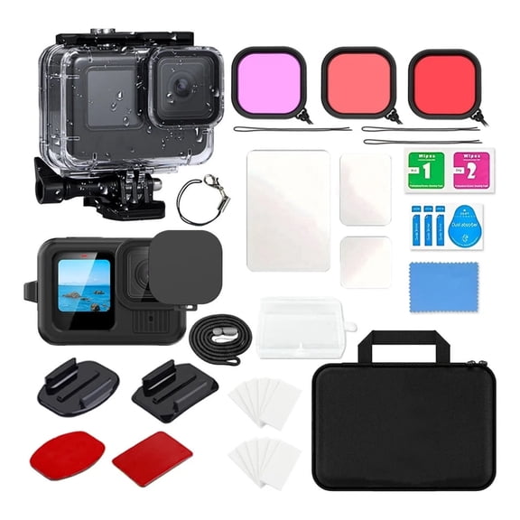 HONGDAK Set 13in1 Accessories for Gopro Hero 13/12/11/10/9, Waterproof Protective Cover Housing, Accessory Set for Gopro Hero Action Camera Accessories Kit