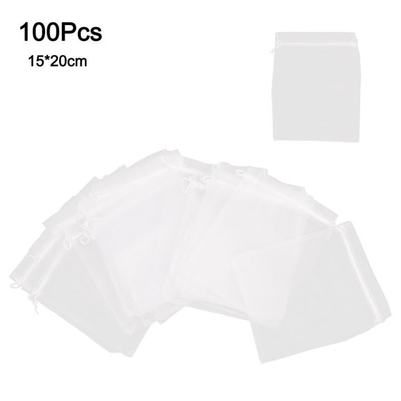 HONGDI 100 Pcs Fruit Protection Bags Fruit Netting Bags for Fruit Trees with Drawstring