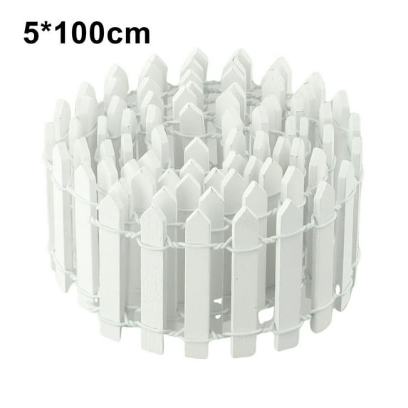 HONGDI 100cm*5cm Fairy Fence Miniature Garden Ornament Wood Picket Fence for Home Garden DIY