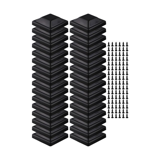 HONGDI 4x4inch Wood Fence Post Cover Plastic Deck with Screw Waterproof