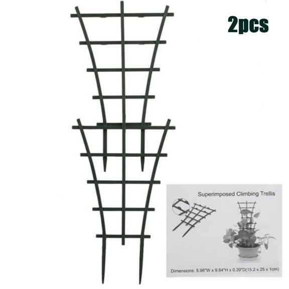HONGDI Garden Trellis for Climbing Plants Indoor Outdoor Plastic Plant Support Pot Frame, 2 Pack
