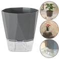 thumbnail image 1 of HONGDI Transparent Double Layer Flower Pot Plastic Self Watering Flower Pot, 1 of 8