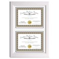 HONGDINGF 14"x20" White Double Diploma Frame with White Matting Holds